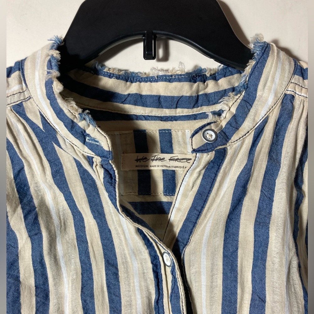 We the Free Set Sail Striped Button Down Oversized Long Sleeve Top Size Medium - Picture 10 of 16